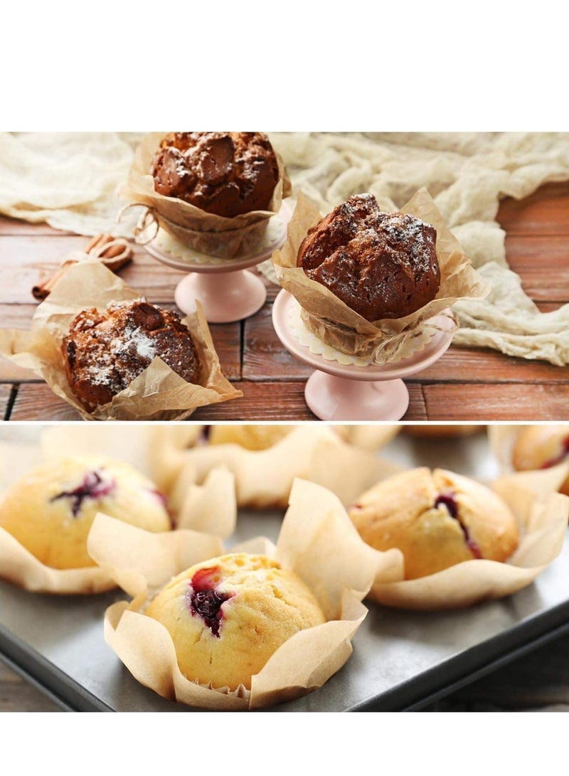 TRASSLE 200PCS Tulip Cupcake Liners, Tulip Baking Cups with Greaseproof, Tulip Cupcake Paper, Tulip Muffin Cupcake Paper, Tulip Cupcake Paper Baking Cups for Birthday, Party Wedding - Image 4