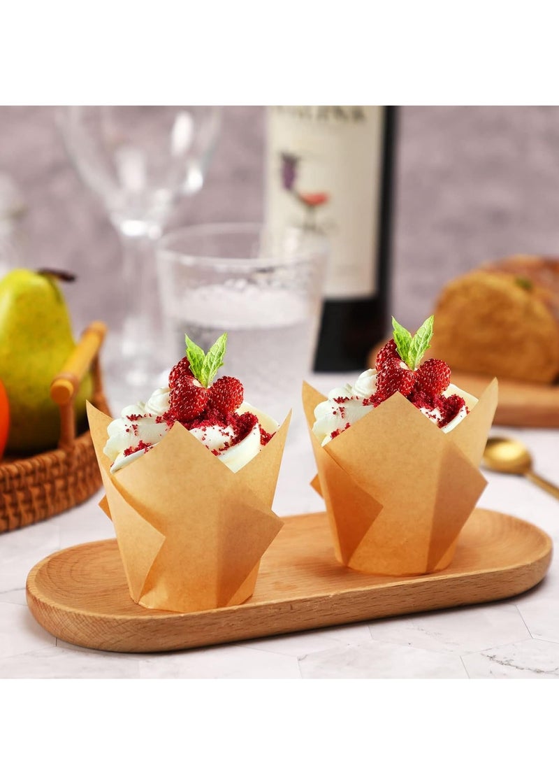 TRASSLE 200PCS Tulip Cupcake Liners, Tulip Baking Cups with Greaseproof, Tulip Cupcake Paper, Tulip Muffin Cupcake Paper, Tulip Cupcake Paper Baking Cups for Birthday, Party Wedding - Image 5