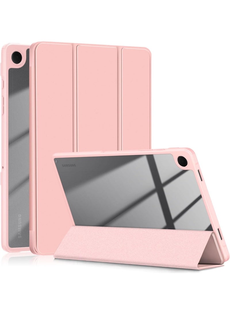 Trifold Case for Samsung Galaxy Tab A11 2025 X133 X135 8.7 inch Slim Hybrid Shockproof Case with Soft Silicone Clear Back Cover - pink