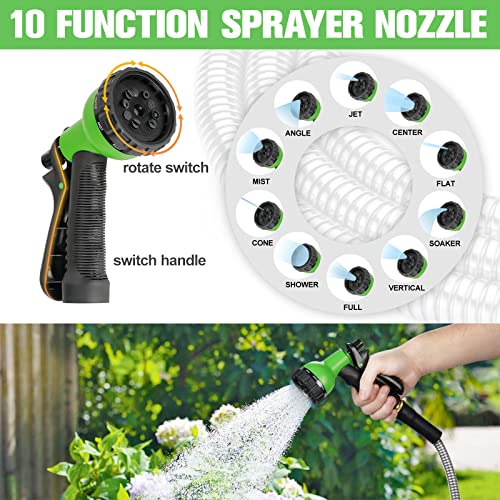 TVKB Garden Hose 100ft Stainless Steel Water Hose Super Tough Flexible Water Pipe with Brass Fittings and Sprayer Nozzle, No Kink, Rust Proof - Image 4