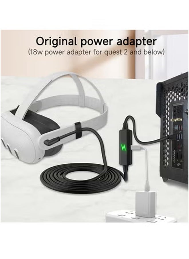 Peachjoy Link Cable Compatible with Meta Quest 3, Extend Playtime, 16FT USB A to USB C Charging Cable Compatible with Oculus Quest 2/ Pico VR Headset and PC Connection  - Image 3
