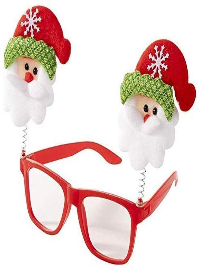 XANTHIC Set of 4 Christmas Headband, Goggles and Santa Cap, Party Accessories for Christmas Xmas Glove Head Hoop Funny Props for Children or Adult and Girls (Combo-1) - Image 2