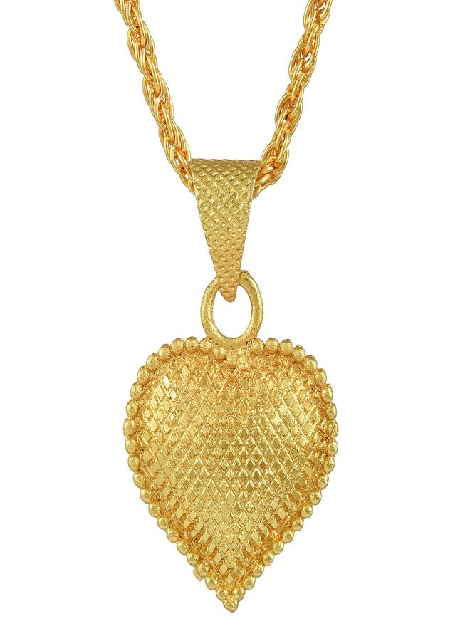 DULCI® Gold Plated Brass Love Heart Shape DIY Love Necklace Pendant Locket Valentine Gift Jewelry for Women Girls - Image 1