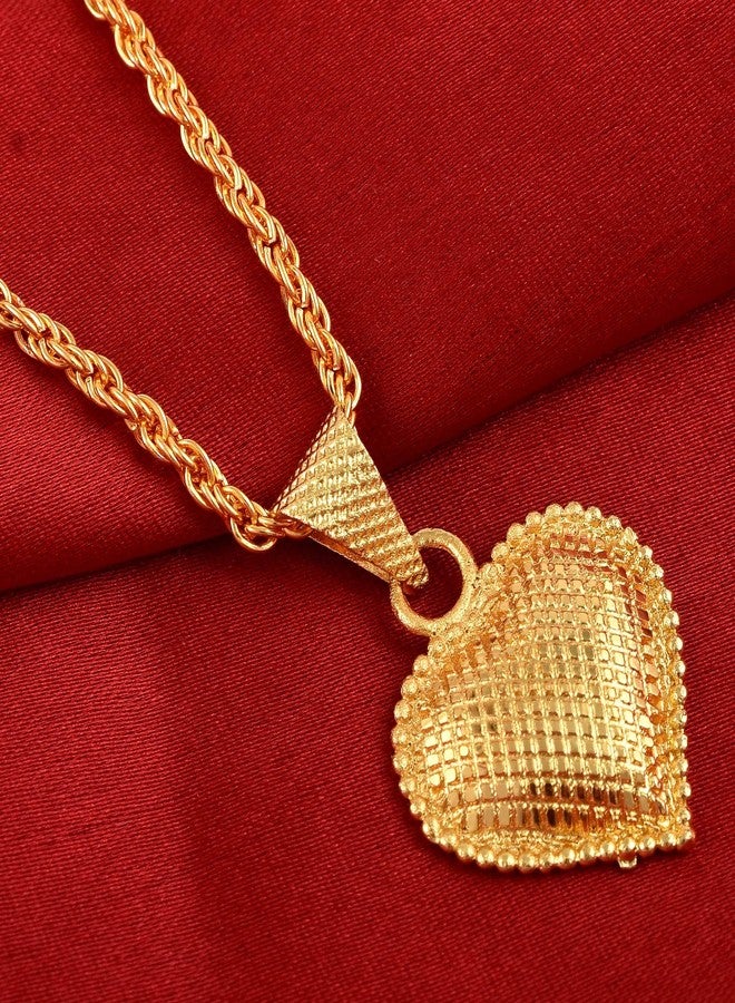 DULCI® Gold Plated Brass Love Heart Shape DIY Love Necklace Pendant Locket Valentine Gift Jewelry for Women Girls - Image 4