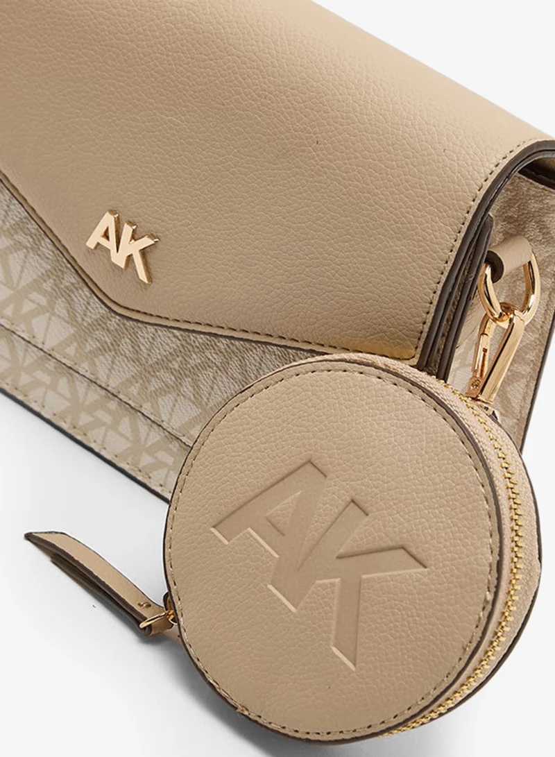 ANNE KLEIN  Anne Klein Monogram Patterned Flap Crossbody Bag for Women | Best Price UAE