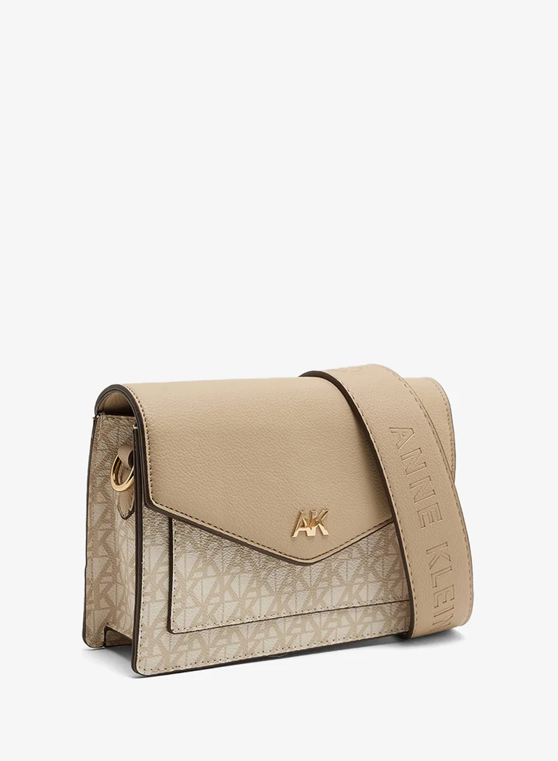 ANNE KLEIN  Anne Klein Monogram Patterned Flap Crossbody Bag for Women | Best Price UAE