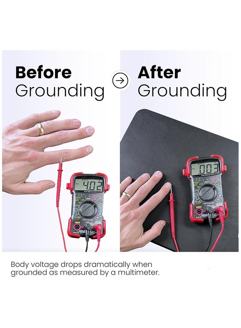 DANIM Grounding Mat Universal Grounding Pad  for Sleep Energy Pain Relief Inflammation Balance Wellness Earth Connected Therapy Indoor Grounding at Home Office Work 15 Foot Cord Included Conductive Carbon - Image 4