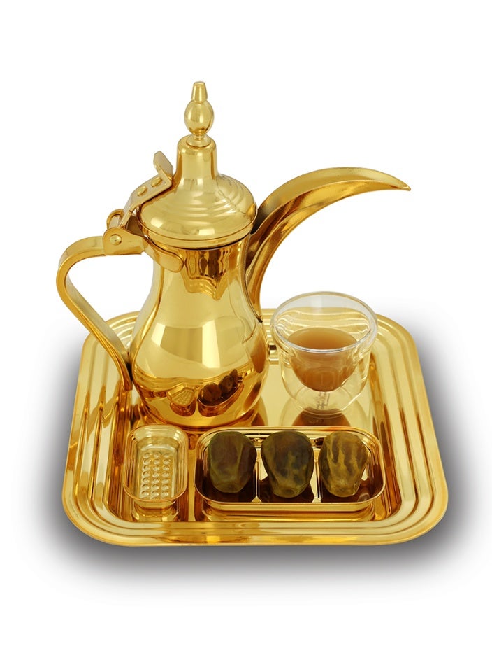 ديم طقم تقديم القهوة السعودية – ذهبي - Image 2