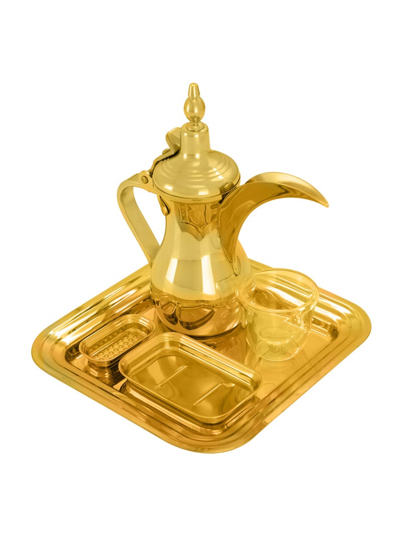 ديم طقم تقديم القهوة السعودية – ذهبي - Image 1