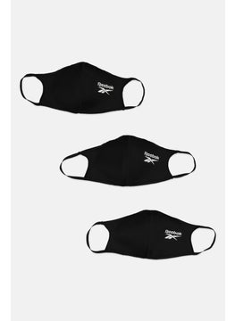 Reebok Men 3 Pairs Brand Logo Facemask, Black  - Image 1