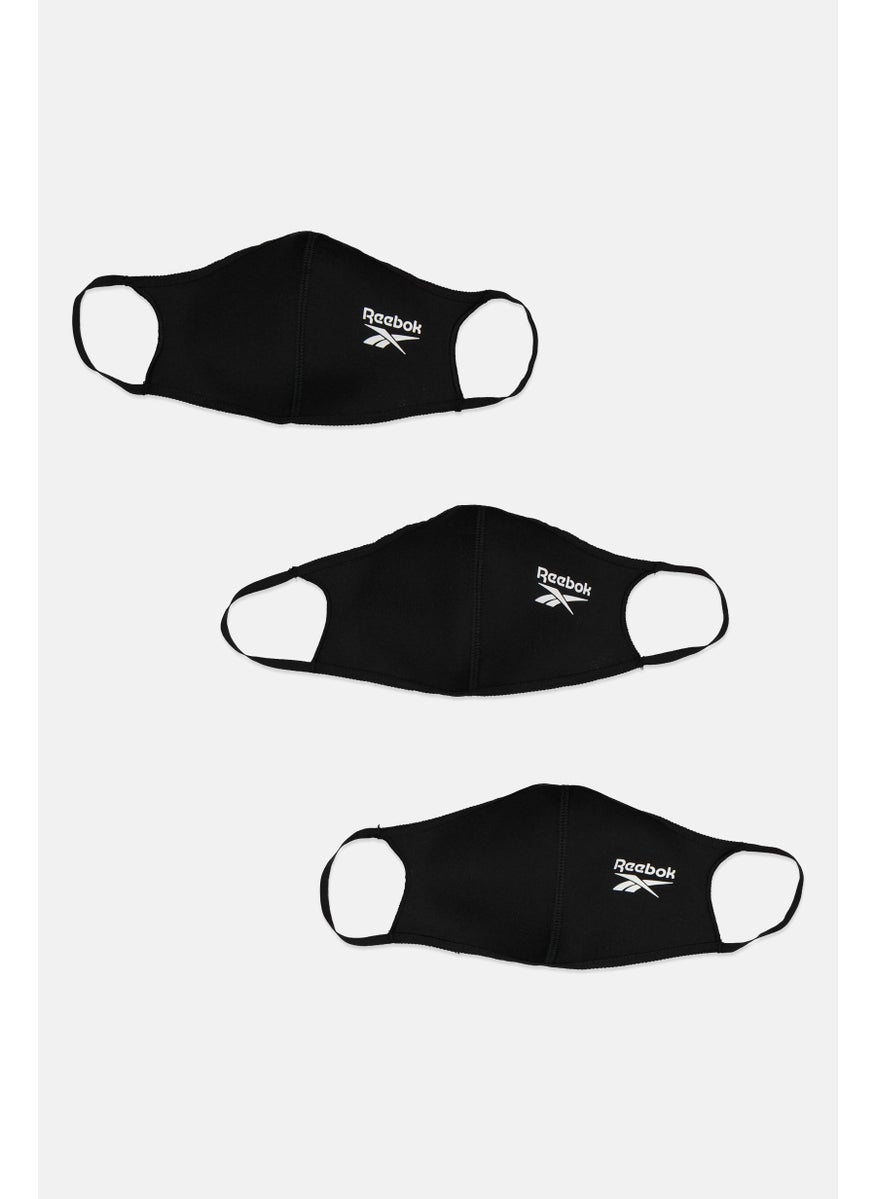 Reebok Men 3 Pairs Brand Logo Facemask, Black  - Image 1