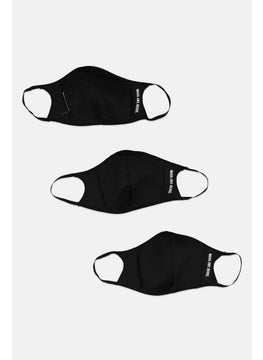 Reebok Men 3 Pairs Brand Logo Facemask, Black  - Image 2