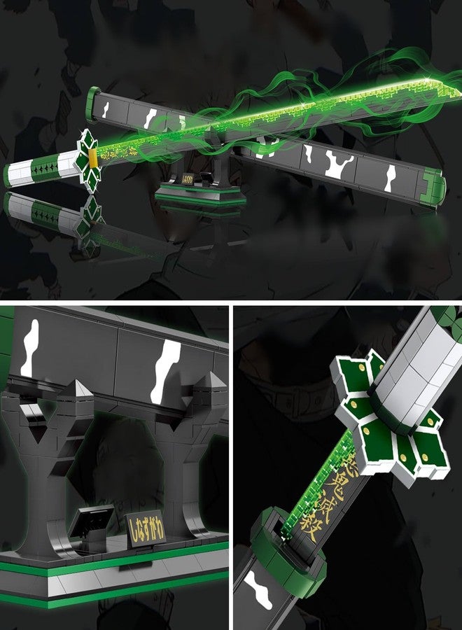 HIGH GODO Anime Cosplay Swords Building Set, 806 Piece One White Ichimonji Yamato Sword, 39IN Roronoa Zoro Katana with Scabbard and Bracket for Adults Teens 14+ (Luminous) - Image 4