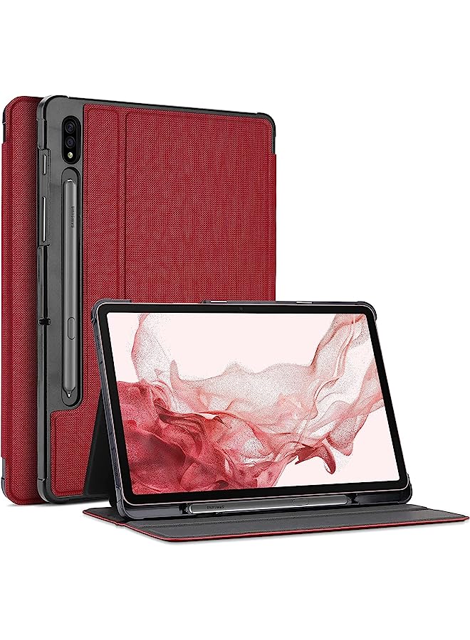 Procases Galaxy Tab S7 11 Case 2020 With S Pen Holder(Sm-T870 T875), Slim Protective Folio Cover For Galaxy Tab S7 2020 Release 11 Inch Sm-T870/T875/T878 -Red - Image 1