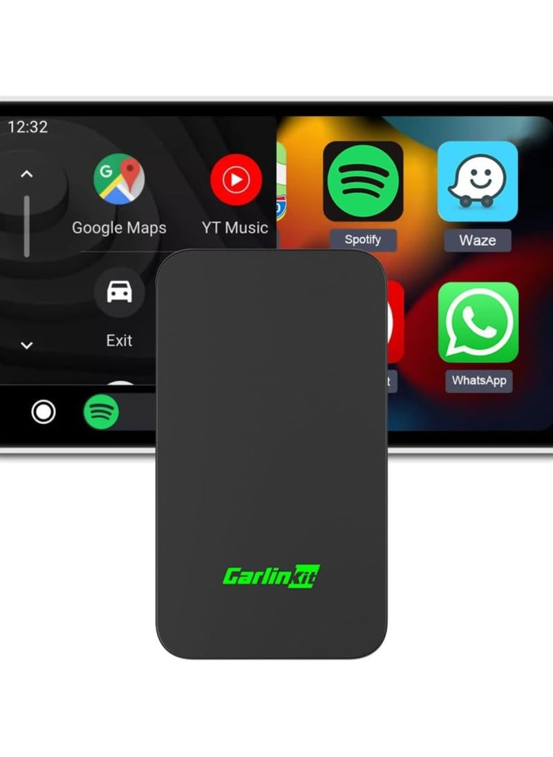 كار لينكيت - محول لاسلكي Carlinkit 2Air لـ CarPlay/Android Auto - أداء فائق: استقرار لا يُضاهى، زمن انتقال منخفض، مساعد Siri/Google، متوافق فقط مع مركبات CarPlay/Android Auto السلكية - Image 1