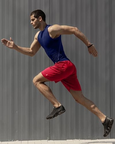 NY Threads Men's Athletic Shorts Quick Dry Loose-Fit Lightweight Running Workout Gym Shorts with Pockets, X-Large, Red - Image 3