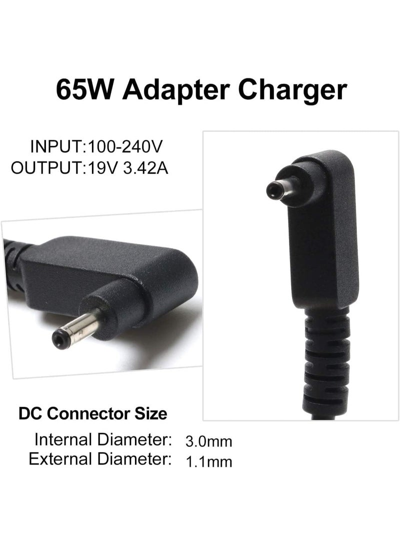 Zexen 65W Adapter Charger Power Cord (3.0 * 1.1mm) for Acer Chromebook 15 14 13 11 R11 CB3 CB5 CB5-571 C720 C720p C740 Acer. Aspire P3 P3-131 R5-471T S7 S7-191 S7-391 S7-392 Iconia W700 Tablet - Image 3