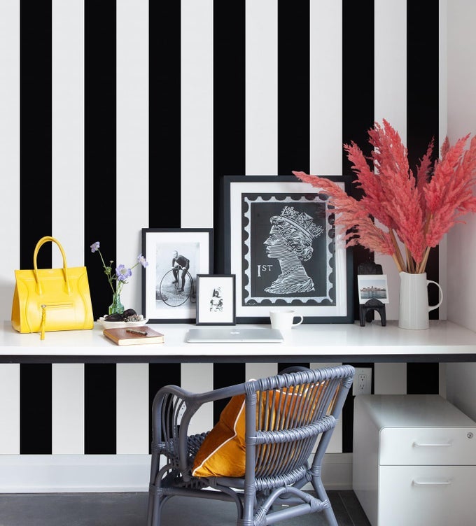 STRIPE PEEL AND STICK WALLPAPER BLACK AND WHITE STRIPE SELF ADHESIVE WALLPAPER MODERN DIY WATERPROOF CONTACT PAPER 118X177 REMOVABLE WALL PAPER DECORATIVE FOR ACEENT WALL CABINETS VINYL ROLL