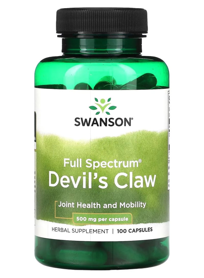 SWANSON Full Spectrum Devil's Claw 500 mg 100 Capsules - Image 1
