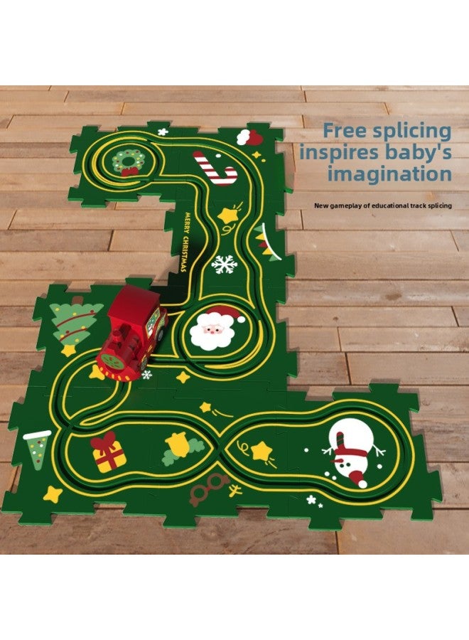 ألغاز كهربائية تعليمية مختارة بدقة للأطفال، قاطرة سيارة السكك الحديدية DIY، ألعاب بناء مشهد خريطة المدينة - اللون: سيارة السكك الحديدية () 12 قطعة + سيارة واحدة - Image 5