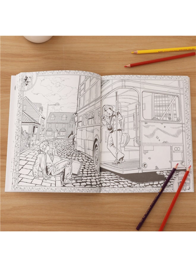 Harry Potter English Version Coloring Book Adult Decompression Decompression Coloring Book Graffiti Painting Book - Image 4
