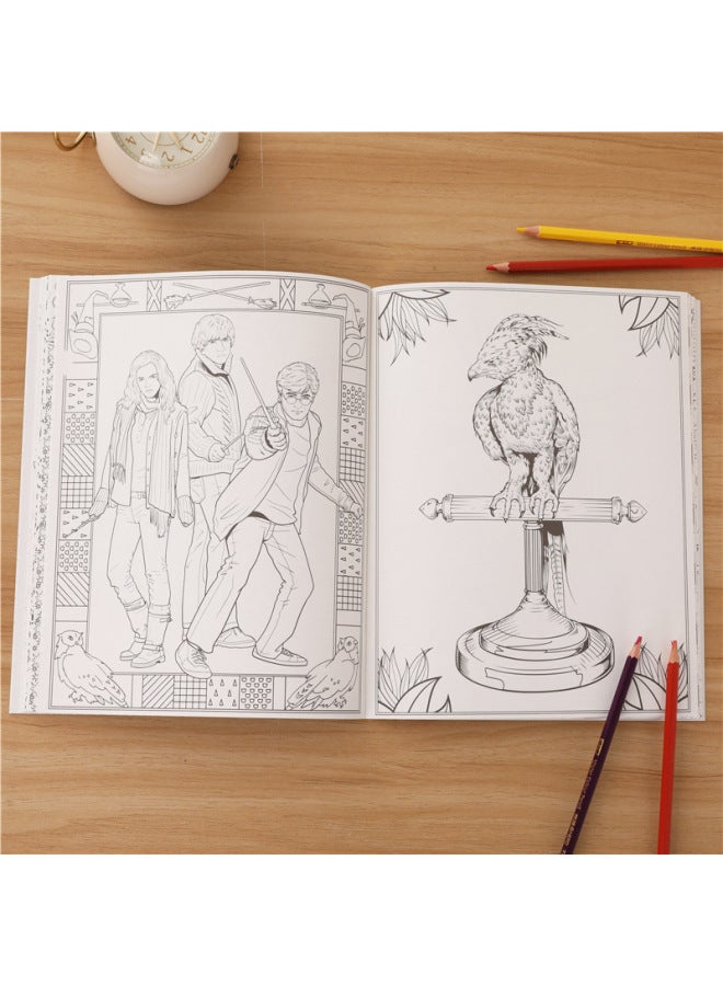 Harry Potter English Version Coloring Book Adult Decompression Decompression Coloring Book Graffiti Painting Book - Image 3