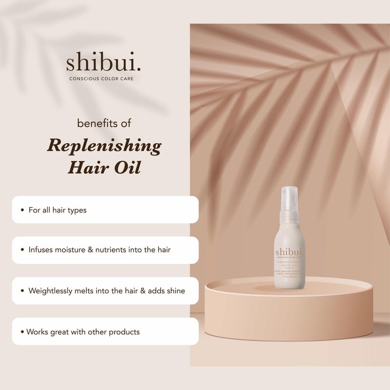Shibui Replenishing Hair Oil, Moisturizing & Frizz Control, Adds Shine & Nutrients, Vegan & Sulfate-Free, 2 Fl Oz - Image 2