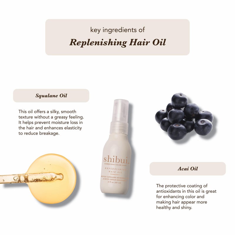 Shibui Replenishing Hair Oil, Moisturizing & Frizz Control, Adds Shine & Nutrients, Vegan & Sulfate-Free, 2 Fl Oz - Image 3
