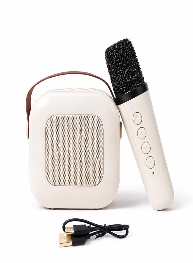 ويش كي ميكروفون كاريوكي قابل لإعادة الشحن من WISHKEY مع مكبر صوت، ميكروفون كاريوكي لاسلكي صغير محمول بتقنية بلوتوث مع مكبر صوت مدمج وأضواء LED، لعبة ممتعة وهدية عيد ميلاد للأطفال والأولاد والبنات والكبار (باللون الأبيض) - Image 1