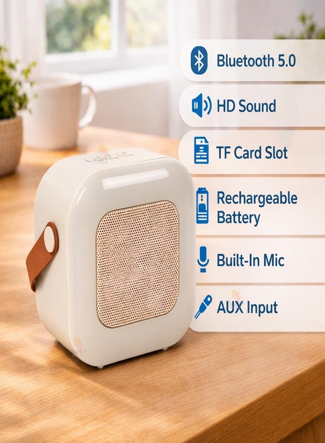 ويش كي ميكروفون كاريوكي قابل لإعادة الشحن من WISHKEY مع مكبر صوت، ميكروفون كاريوكي لاسلكي صغير محمول بتقنية بلوتوث مع مكبر صوت مدمج وأضواء LED، لعبة ممتعة وهدية عيد ميلاد للأطفال والأولاد والبنات والكبار (باللون الأبيض) - Image 5