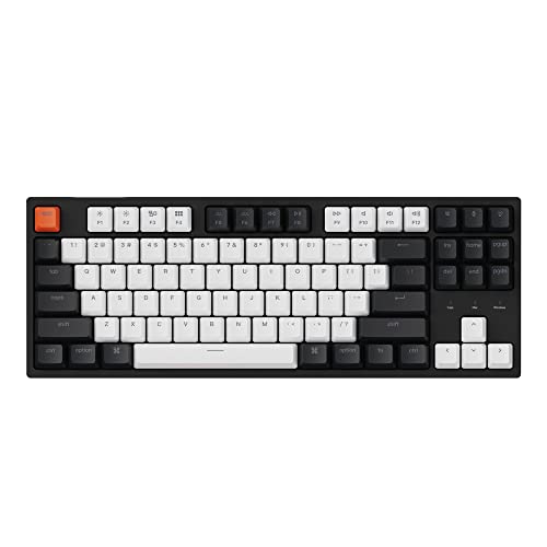 Keychron C1 87 Key TKL Wired Mechanical Keyboard for Mac Windows, 80% Layout Gateron Brown Switch White LED Backlit Double-Shot ABS Keycaps, USB-C Gaming Keyboard for Gamer/Typists/Office - Image 1