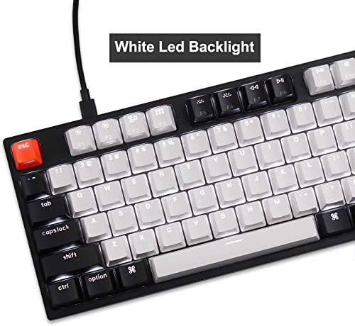 Keychron C1 87 Key TKL Wired Mechanical Keyboard for Mac Windows, 80% Layout Gateron Brown Switch White LED Backlit Double-Shot ABS Keycaps, USB-C Gaming Keyboard for Gamer/Typists/Office - Image 4