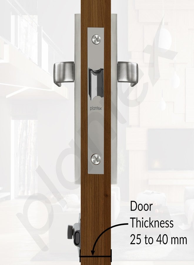 Plantex Heavy Duty Door Lock - Bathroom Door Lock/Mortise 8inch Keyless Plate Handle Set for Home/Bathroom/Store Room/Balcony/Office with Baby Latch (8107, Matt) - Image 5