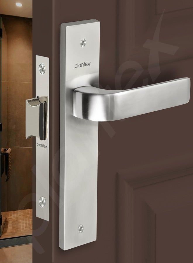 Plantex Heavy Duty Door Lock - Bathroom Door Lock/Mortise 8inch Keyless Plate Handle Set for Home/Bathroom/Store Room/Balcony/Office with Baby Latch (8107, Matt) - Image 4
