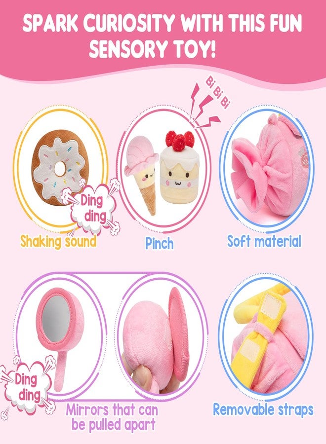 GNAYUIJ Baby Toys 6-12 Months,My First Candy Bag Plush Toy-5 Sensory dessert Soft Toys with Rattle, Crinkle Paper, Squeaker, Mirror,Busy Montessori Soft Toys for Toddlers,1st Birthday for Babies Girls - Image 3