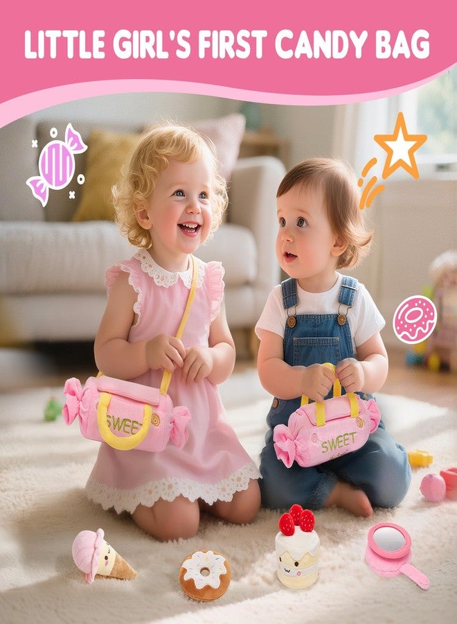 GNAYUIJ Baby Toys 6-12 Months,My First Candy Bag Plush Toy-5 Sensory dessert Soft Toys with Rattle, Crinkle Paper, Squeaker, Mirror,Busy Montessori Soft Toys for Toddlers,1st Birthday for Babies Girls - Image 2