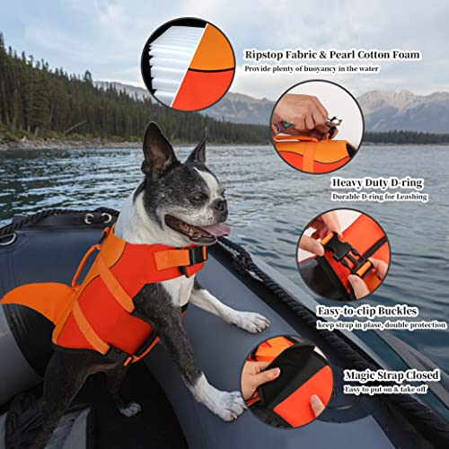 Dogcheer Dog Life Jacket, Cute Mermaid Dog Life Vest for Swimming Boating with Superior Buoyancy and Rescue Handle, Adjustable Puppy Swim Vest Pet Floating Vest for Small Medium Large Dogs(Pink, L) - Image 5