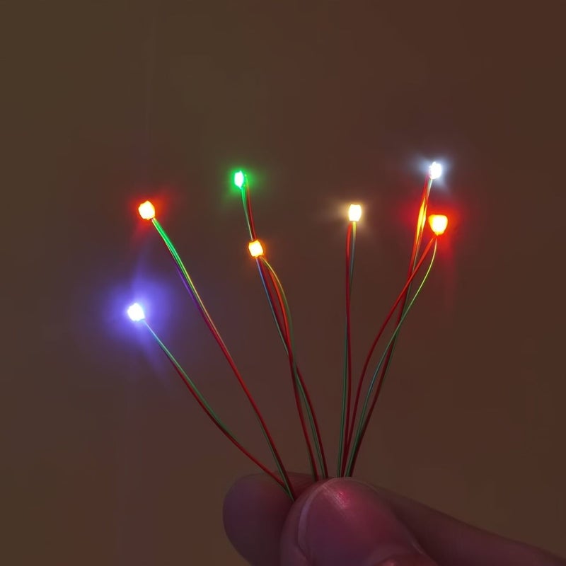 50 قطعة بلو راي 3 فولت LED سلك مقاومة ثابتة الإضاءة طول 30 سم لديوراما السكك الحديدية - Image 1