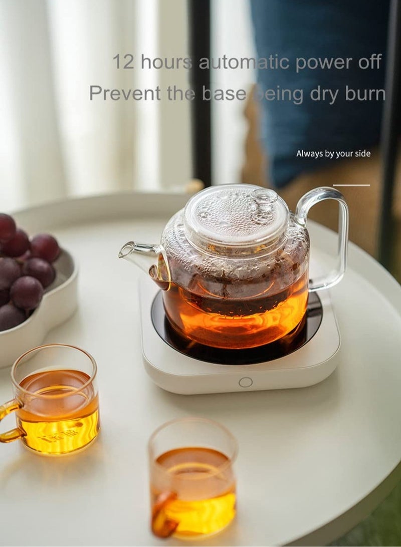 Coffee Cup Heater, Cup Warmers, Thermostatic Mug Warmer for Desk, 3 Heat Settings, Efficient Heats up Quickly, Coffee Cup Warmer for Home and Office, White - Image 3