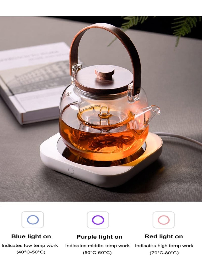 Coffee Cup Heater, Cup Warmers, Thermostatic Mug Warmer for Desk, 3 Heat Settings, Efficient Heats up Quickly, Coffee Cup Warmer for Home and Office, White - Image 4