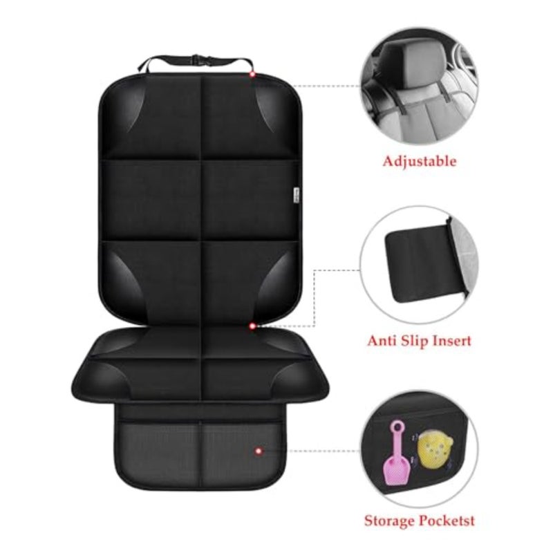 Car Seat Protector for Child Car Seat, Durable 600D Fabric Waterproof Car Seat Cover with Thick Pad Non-Slip Backing No Imprints - Image 3