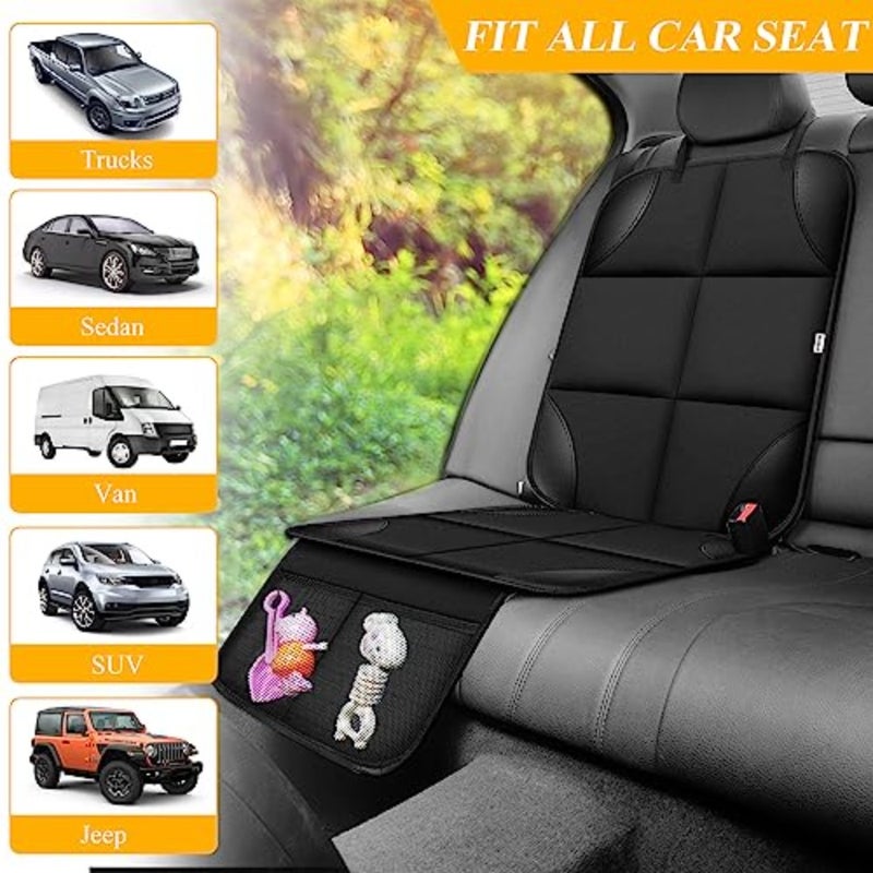 Car Seat Protector for Child Car Seat, Durable 600D Fabric Waterproof Car Seat Cover with Thick Pad Non-Slip Backing No Imprints - Image 5