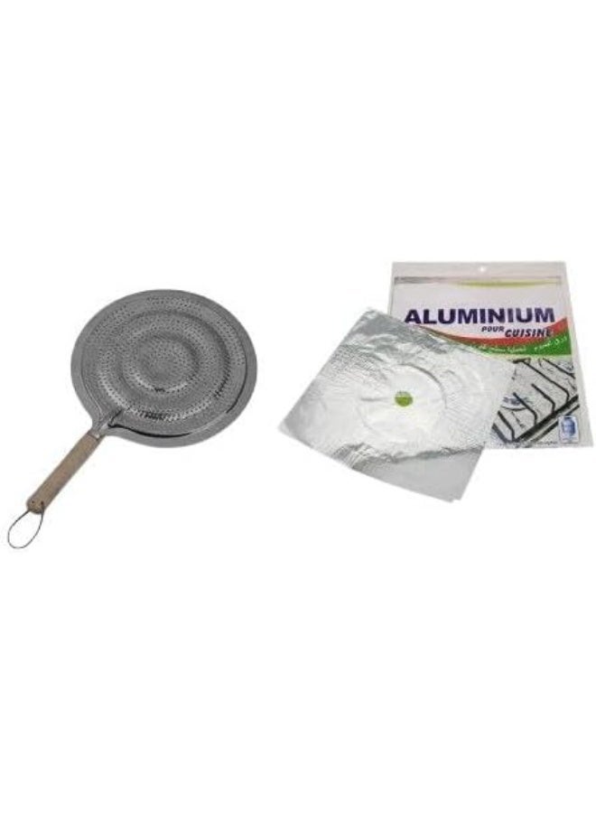 Complete Set: A 2-piece metal foil set with a stainless steel grid for the stove. - Image 2