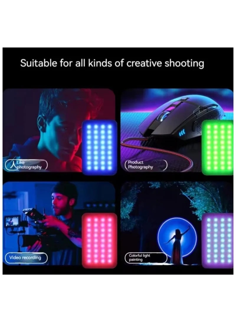 تقليدي ضوء سيلفي محمول قابل لإعادة الشحن RGB – إضاءة فيديو كاملة الألوان قابلة للتعديل من 3200K إلى 6500K، مناسبة للهاتف واللاب توب والتابلت والكاميرا، مثالي للسيلفي ومكالمات الفيديو والتصوير - Image 5