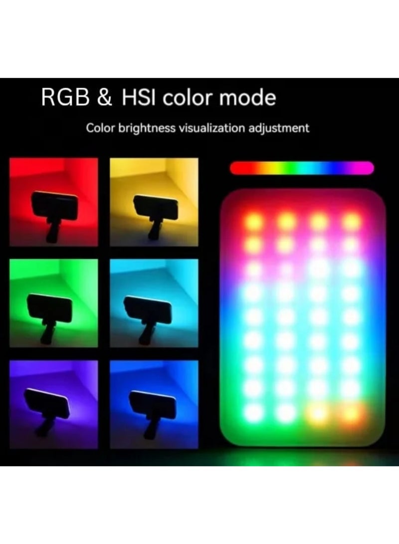 تقليدي ضوء سيلفي محمول قابل لإعادة الشحن RGB – إضاءة فيديو كاملة الألوان قابلة للتعديل من 3200K إلى 6500K، مناسبة للهاتف واللاب توب والتابلت والكاميرا، مثالي للسيلفي ومكالمات الفيديو والتصوير - Image 3