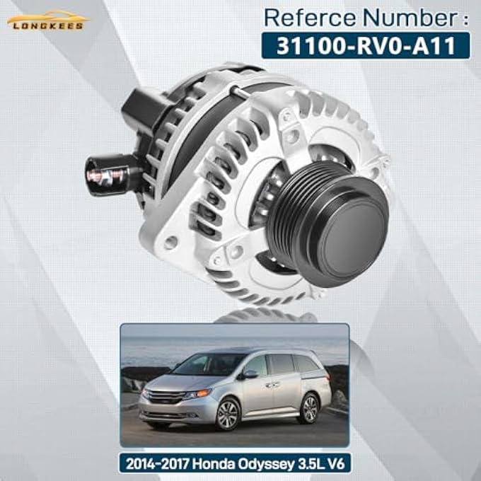 LONGKEES 12V 130AMP Alternator FIT Honda Odyssey 3.5L V6 2014-2017, Replaces 31100-RV0-A11 104211-8520 11775 - Image 2
