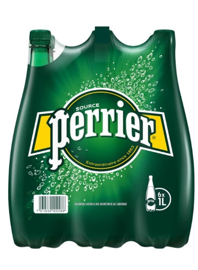 بيرير مياه بيريه المعدنية الفوارة الطبيعية، 1 لتر (عبوة من 6 زجاجات) - Image 4
