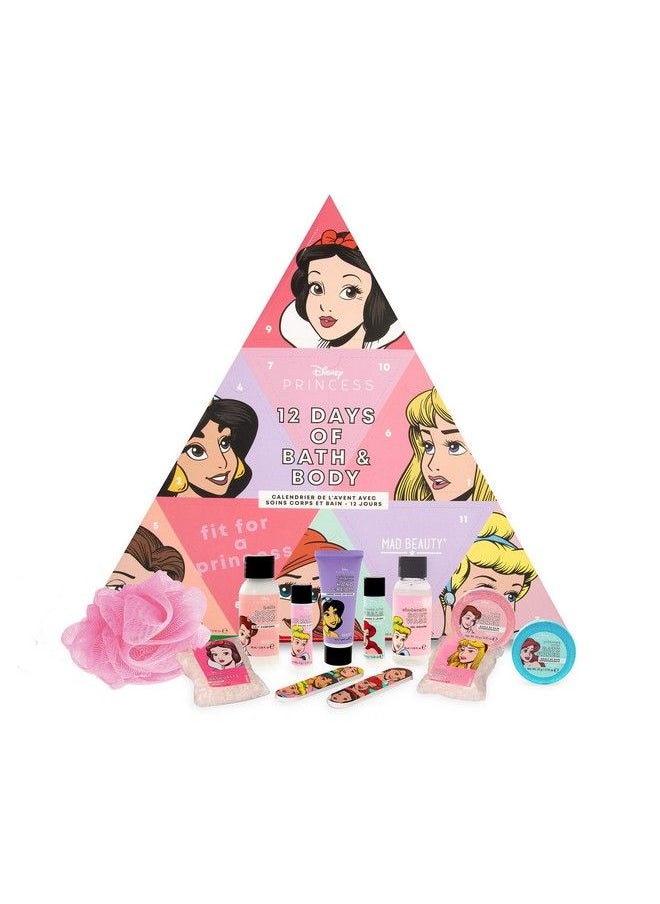 Mad Beauty Disney Pop Princess Advent Calendar 12 Days Of Bath & Body Goodies For Princesslike Glow Body Wash Lotion Bath Salts & Fizzers Lip Balm  - Image 2