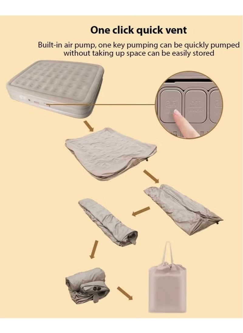 JAJEEK Portable Inflatable Air Mattress with Built-in Electric Pump – Water-Resistant Sleeping Pad with Fast Self-Inflation & Deflation, Ideal for Home, Guests, Camping, Travel, and Outdoor Use | Compact & Comfortable - Image 4