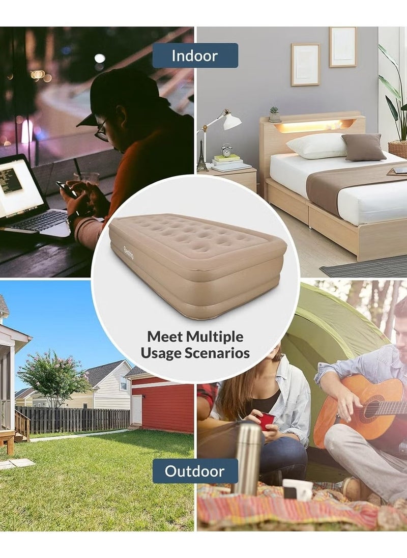 JAJEEK Portable Inflatable Air Mattress with Built-in Electric Pump – Water-Resistant Sleeping Pad with Fast Self-Inflation & Deflation, Ideal for Home, Guests, Camping, Travel, and Outdoor Use | Compact & Comfortable - Image 5